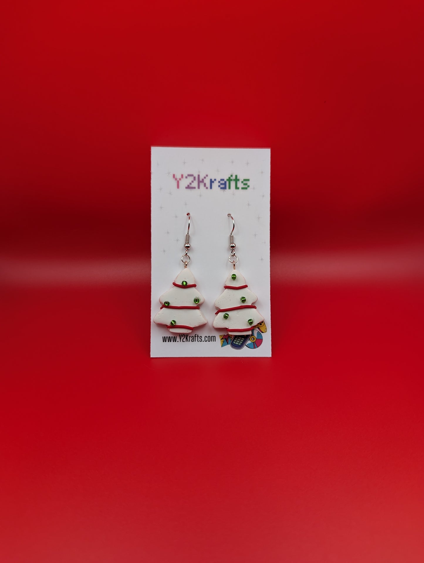 Frosted Christmas Tree Earrings